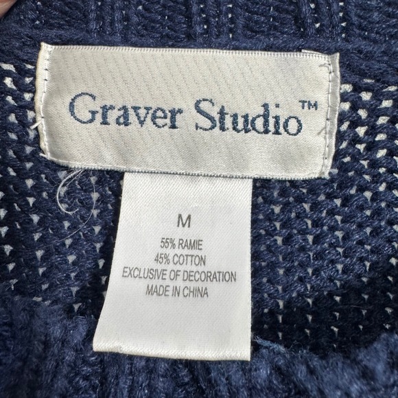 Vintage Sweater Womens Medium Floral Embroidered Chunky Cotton Ramie Patchwork - Picture 7 of 8